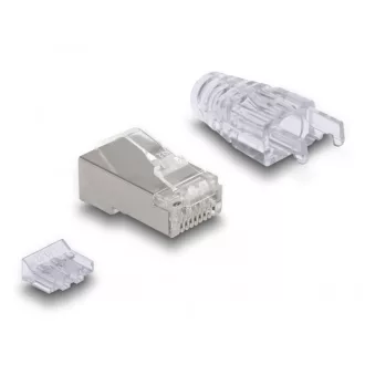   Delock RJ45 Moduláris csatlakozó hajlított kilinccsel Cat.6 és hajlítás védő borítással 50 db (66904)