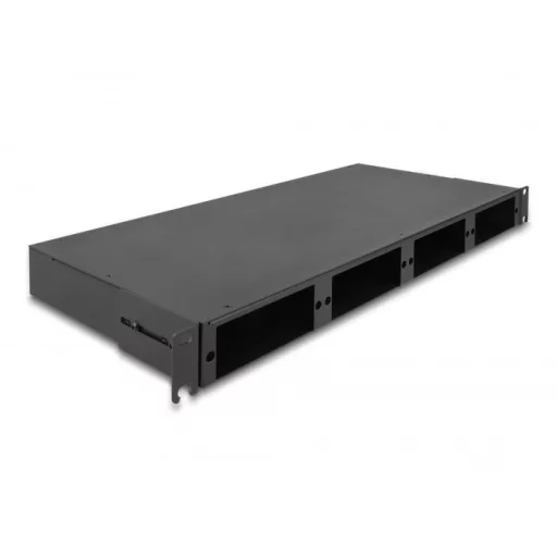 Delock 19  üvegszálas HD (nagy sűrűségű) Patch Panel 1U fekete (66924)
