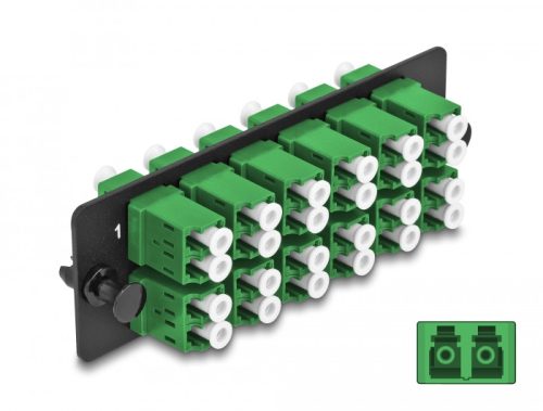 Delock Üvegszálas Adapter Panel LC Duplex APC 12 Port zöld (66931)