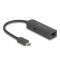 Delock Szürke USB Type-C  adapter tápellátó portos 2,5 Gigabit LAN-hez 100 watt (66938)
