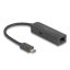 Delock Szürke USB Type-C  adapter tápellátó portos 2,5 Gigabit LAN-hez 100 watt (66938)