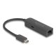 Delock Szürke USB Type-C  adapter tápellátó portos 2,5 Gigabit LAN-hez 100 watt