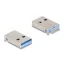 Delock USB 5 Gbps A-típusú apa 9 tűs SMD csatlakozó forrasztott beépítéshez 90 -ban hajlított 10 db. (66946)