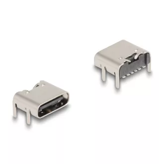   Delock USB 5 Gbps USB Type-C  anya 6 tűs SMD csatlakozó forrasztott beépítéshez 90 -ban hajlított 10 db. (66949)