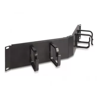   Delock 19  kábel rendező útvonal panel 4 hurokkal, 2U hajlított fekete (66978)