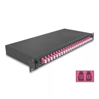   Delock 19  optikai szál összekötő doboz 24 x LC Duplex OM4 1U kompletten összeszerelve (67011)