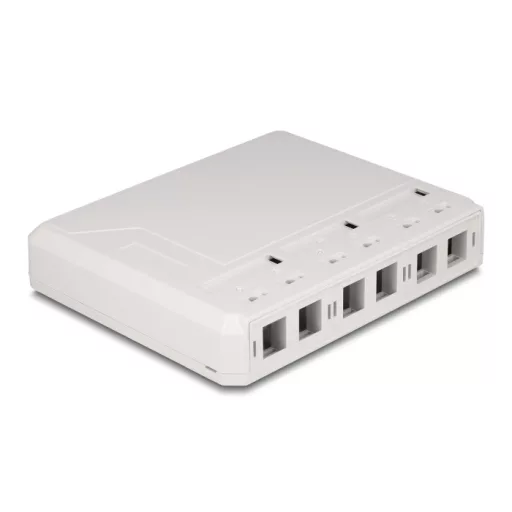 Delock Keystone felületre szerelt doboz 6 porttal fehér (67052)