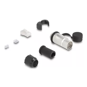   Delock RJ45 moduláris dugasz Cat.6A átvezető csatolóval és védősapkával (67056)