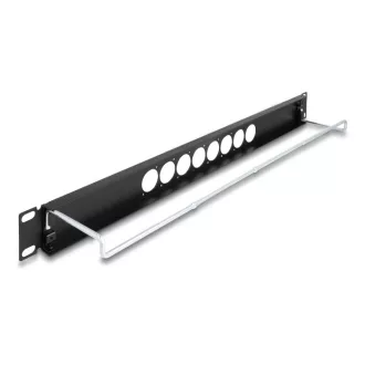   Delock 19  D-típusú patch panel húzásmentesítéssel és 8 porttal középen 1U fekete (67060)