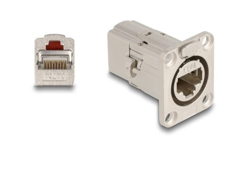 Delock D-típusú RJ45 beépített csatlakozó Cat.6A STP fém (67062)