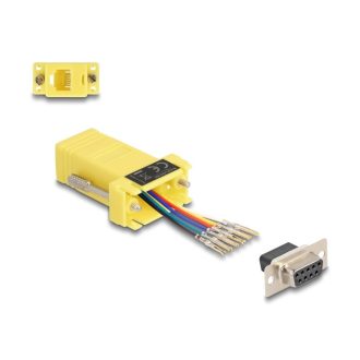   Delock D-Sub 9-tűs anya   RJ12 anya összekötő adapter sárga (67081)