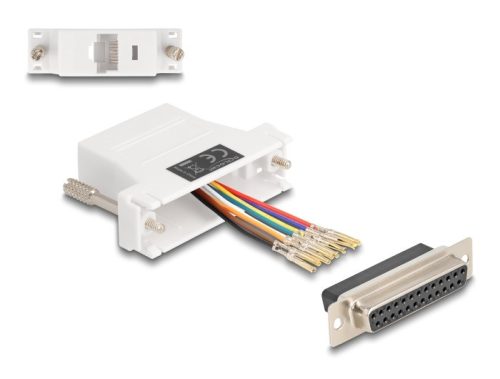 Delock D-Sub 25-tűs anya   RJ45 anya összekötő adapter fehér