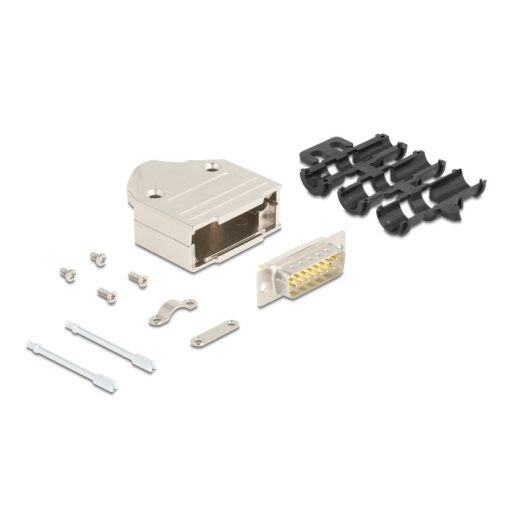 Delock D-Sub 15 tűs apa fém házzal (67132)