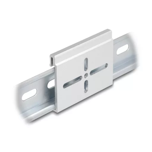 Delock Alumínium beépítő csipesz DIN sínhez 60,0 x 47,8 mm ezüst színű (67142)