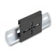 Delock Alumínium beépítő csipesz DIN sínhez 60,0 x 47,8 mm ezüst fekete