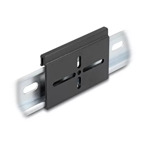 Delock Alumínium beépítő csipesz DIN sínhez 70,0 x 47,8 mm ezüst fekete (67145)