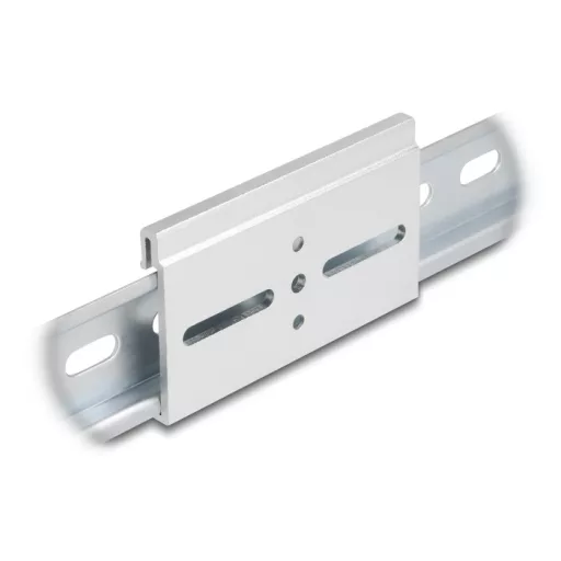 Delock Alumínium beépítő csipesz DIN sínhez 80,0 x 47,8 mm ezüst színű (67146)