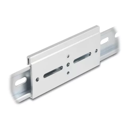 Delock Alumínium beépítő csipesz DIN sínhez 100,0 x 47,8 mm ezüst színű (67148)