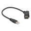 Delock USB 2.0 A-típusú panel tartó anya 45 -ban hajlított   A-típusú apa 30 cm kábellel, fekete (67151)