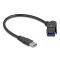 Delock USB 5 Gbps A-típusú panel tartó anya 45 -ban hajlított   A-típusú apa 30 cm kábellel, fekete (67153)
