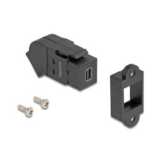   Delock Mini DisplayPort panel tartó anya - DisplayPort anya 45 -ban hajlított 8K 30 Hz fekete (67154)