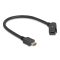 Delock HDMI panel tartó anya 45 -ban hajlított   HDMI apa 30 cm kábellel 8K 60 Hz fekete (67157)