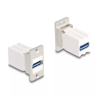   Delock Panel tartó Keystone modul kapcsoló USB 5 Gbps A-típusú USB anya   A-típusú USB anya kúpos (67165)
