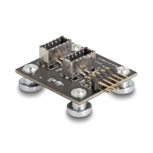 Delock USB 2.0 adapter tűfejes anya - 2 x belső E-típusú A kulcs USB hajlított, mágneses anya tűfejes USB kábellel 30 cm (67176)