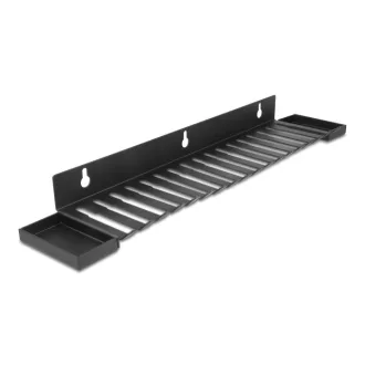   Delock Kábel tartó 401 x 71 mm falra szerelhető két tároló egységgel fekete színű (67180)