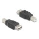 Delock USB 2.0 adapter B-típusú USB apa   A-típusú USB anya