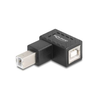   Delock USB 2.0 adapter B-típusú USB apa   B-típusú USB anya 90 -ban lefelé hajlított (67204)