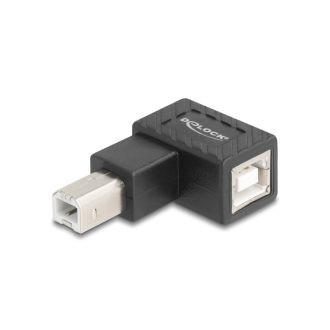  Delock USB 2.0 adapter B-típusú USB apa   B-típusú USB anya 90 -ban balra hajlított (67207)