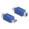 Delock USB 5 Gbps adapter A-típusú USB apa   B-típusú USB apa (elforgatott elrendezés) (67213)