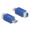 Delock USB 5 Gbps adapter A-típusú USB apa   B-típusú USB anya (elforgatott elrendezés) (67217)