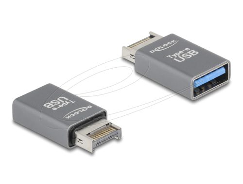 Delock Adapter USB 10 Gbps E-típusú A apa - USB A-típusú anya fém