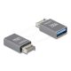 Delock Adapter USB 10 Gbps E-típusú A apa - USB A-típusú anya fém