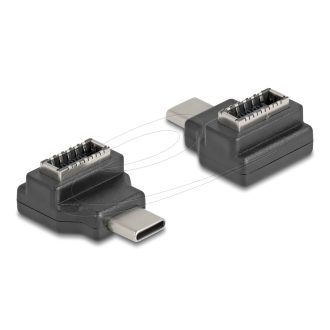   Delock Adapter USB 10 Gbps USB Type-C  csatlakozó   E-típusú A kulcs csatlakozó, fekete színű (67235)