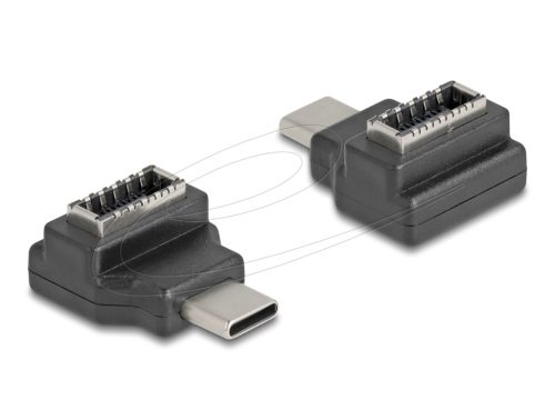 Delock Adapter USB 10 Gbps USB Type-C  csatlakozó   E-típusú A kulcs csatlakozó, fekete színű