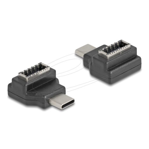 Delock Adapter USB 10 Gbps USB Type-C  csatlakozó   E-típusú A kulcs csatlakozó, fekete színű (67235)