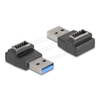   Delock Adapter USB 10 Gbps A-típusú USB csatlakozó   E-típusú A kulcs csatlakozó, fekete színű (67236)