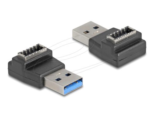 Delock Adapter USB 10 Gbps A-típusú USB csatlakozó   E-típusú A kulcs csatlakozó, fekete színű