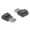 Delock Adapter USB 10 Gbps A-típusú USB csatlakozó   E-típusú A kulcs csatlakozó, fekete színű (67236)