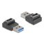 Delock Adapter USB 10 Gbps A-típusú USB csatlakozó   E-típusú A kulcs csatlakozó, fekete színű (67236)