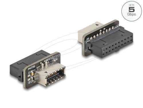 Delock USB 5 Gbps átalakító, tűfejes anya   belső A kulcs anya