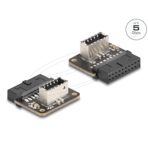 Delock USB 5 Gbps átalakító, tűfejes anya   belső A kulcs anya ívelt (67239)