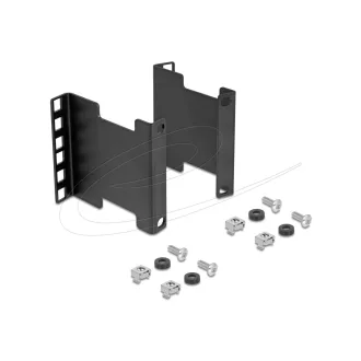   Delock Szerver Rack mélységbővítést alakító beszerelési készlet szerelési/rögzítési mélység növelésére akár 10 cm-rel 2U fekete (67273)