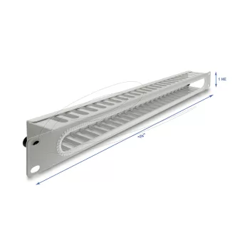   Delock 19  kábel rendező panel nyitási és sarok védelemmel 1U szürke (67278)