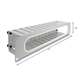   Delock 19  kábel rendező panel nyitási és sarok védelemmel 2U szürke (67280)