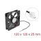 Delock Axiális ventilátor 5 V DC, 120 x 120 x 25 mm fekete (67292)