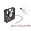 Delock Axiális ventilátor 5 V DC, 120 x 120 x 25 mm fekete (67292)